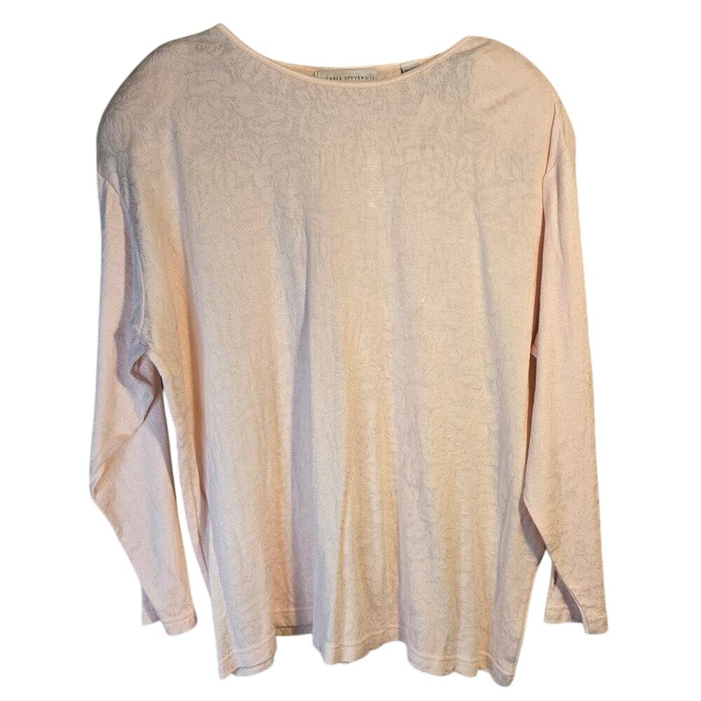 NWT Valerie Stevens II 2X Blush Pink Jacquard Top [0366]